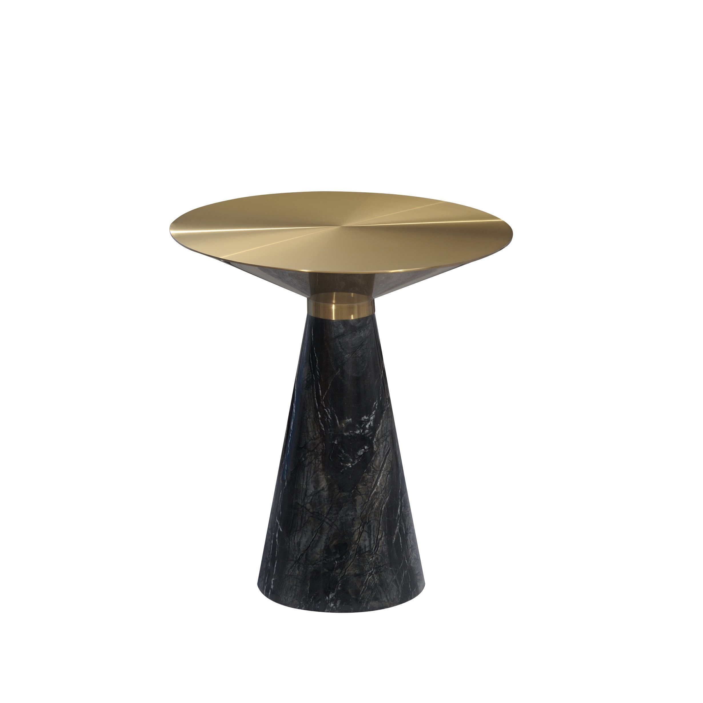 Stainless Steel Round Top Marble Bottom Coffee Table