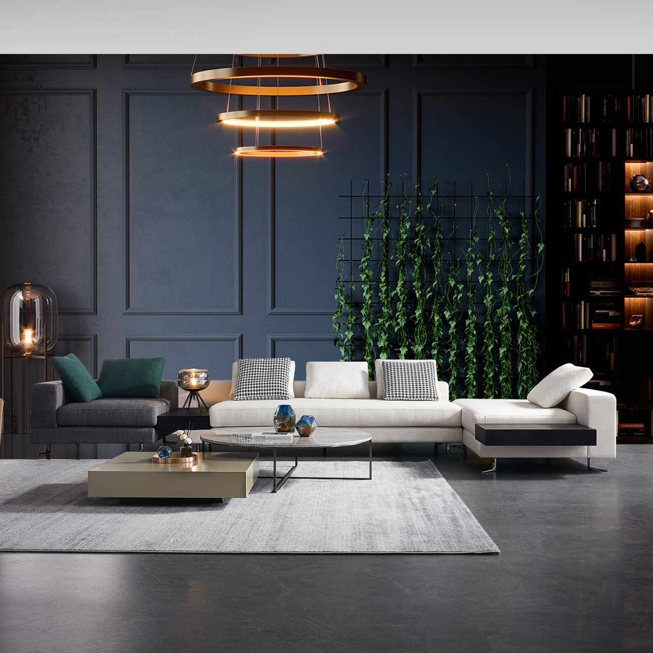 Nordic Style Living Room Fabric Corner Sofa