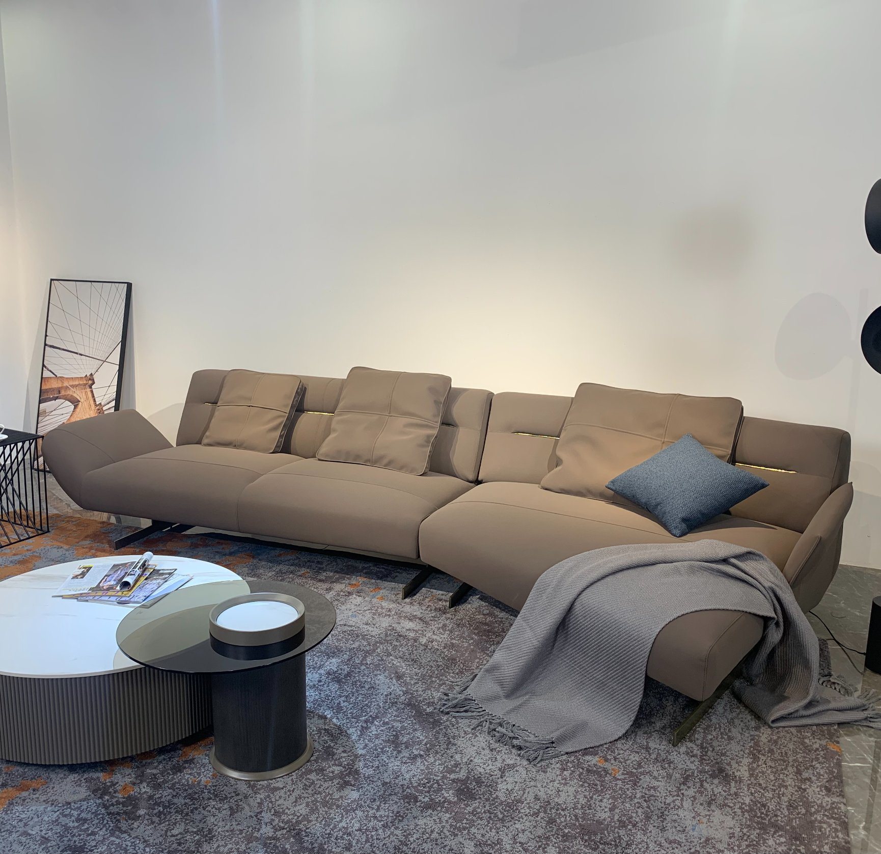 High End Customized Living Room Fabric Corner Sofa