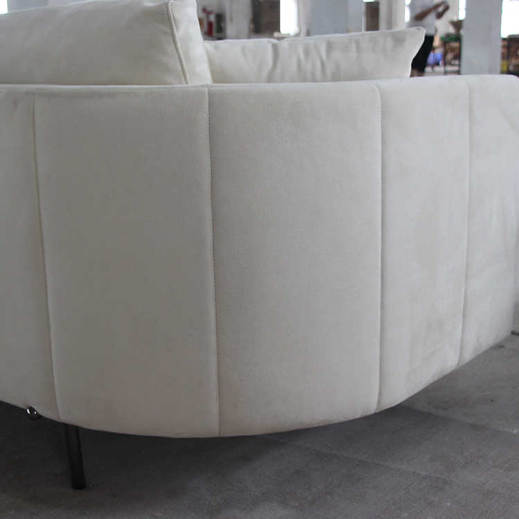 Korea Design Stainless Steeel Leg Home Hotel Living Room Sectional Fabric Sofa