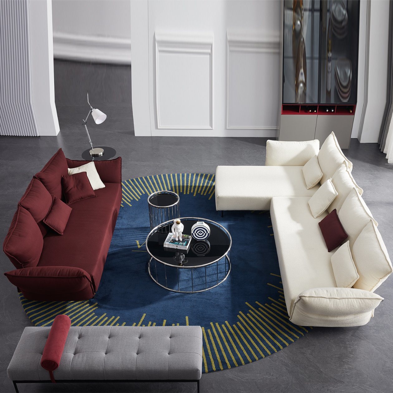 Nordic Modern Style Home Hotel Living Room Fabric Sofa