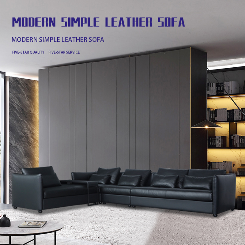China Factory Modern Office Hotel Furniture Luxury Design L Shape Leather Sofa