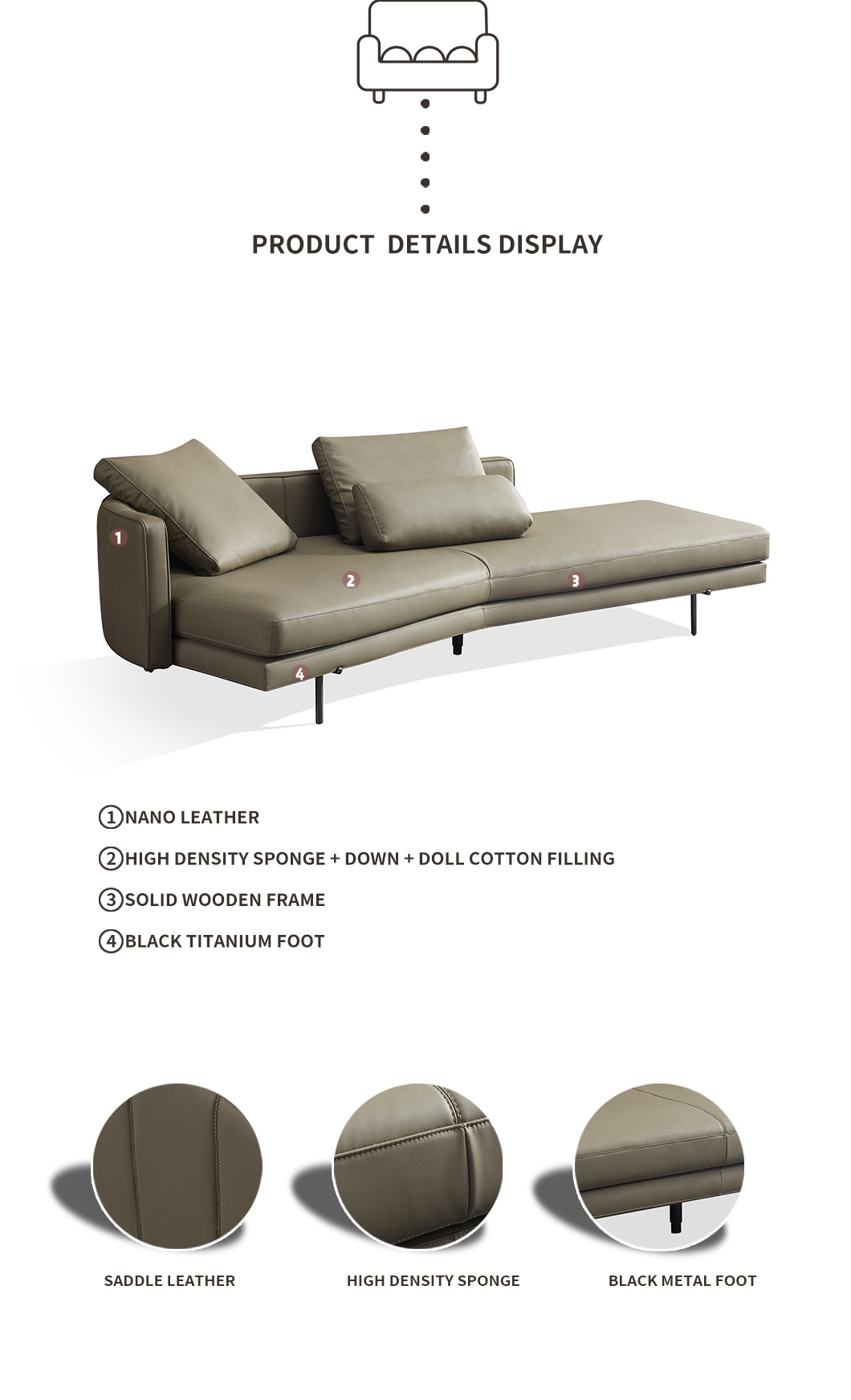 2022 New Design Fashion Nano Leather Living Room Sofa Furniture