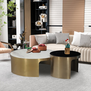 Modern Round Stainless Steel Center Coffee Table